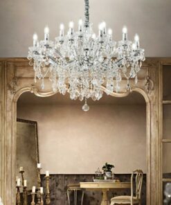 IDEAL LUX Κρεμαστό Φωτιστικό FLORIAN 18xE14 Χρώμιο και Κρύσταλλος – 075150