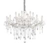 IDEAL LUX Κρεμαστό Φωτιστικό FLORIAN 18xE14 Χρώμιο και Κρύσταλλος – 075150