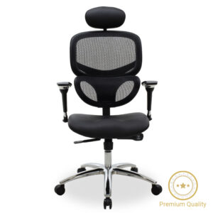 Manager office chair Freedom pakoworld SUPREME QUALITY mesh-pu in black colour 076-000008