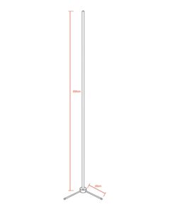 Μοντέρνο Minimal Επιδαπέδιο Μαύρο Φωτιστικό 250cm LED 40 Watt με Ασύρματο Χειριστήριο RF & Dimmer Μπλε GloboStar ALIEN Design GLOBO-250-6