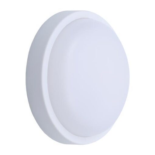 ΦΩΤΙΣΤΙΚΟ ΤΟΙΧΟΥ ΣΤΡΟΓΓΥΛΟ LED 12W Φ170×50 3000K IP54 ΛΕΥΚΟ PLUS EUROLAMP 145-20015