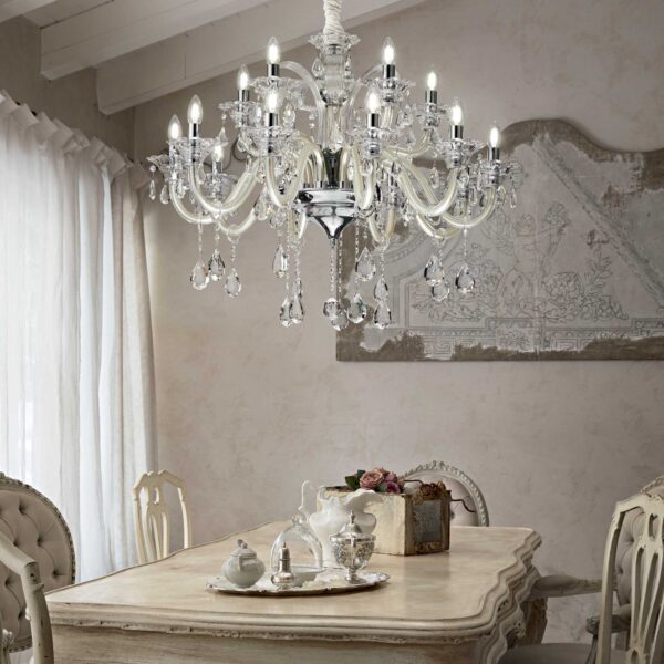 IDEAL LUX Κρεμαστό Φωτιστικό COLOSSAL 15xE14 Ασημί Χρώματος – 081526