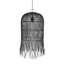ΦΩΤΙΣΤΙΚΟ ΚΡΕΜΑΣΤΟ ΜΟΝΟΦΩΤΟ Ε27 H610*D330mm RATTAN ΜΑΥΡΟ EUROLAMP – 144-33027