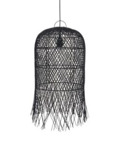 ΦΩΤΙΣΤΙΚΟ ΚΡΕΜΑΣΤΟ ΜΟΝΟΦΩΤΟ Ε27 H610*D330mm RATTAN ΜΑΥΡΟ EUROLAMP – 144-33027