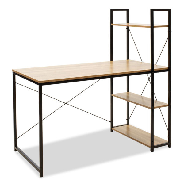 Office tableRamon pakoworld reversible modern oak color with black metal frame 122x64x120cm 085-000003