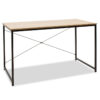 Work table Ramon pakoworld modern oak color with black metal frame 120×60.5x70cm 085-000004