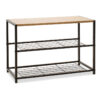 Shoe rack Ramon pakoworld 6 pairs modern oak color with black metal frame 63x30x43cm 085-000010