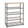 Shoe rack Ramon pakoworld 12 pairs modern oak color with black metal frame 83x30x43cm 085-000011