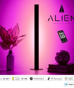 GloboStar® ALIEN-DIVA-BLACK-50-7 ALIEN Design DIVA Μοντέρνο Minimal Nordic Μεταλλικό Φωτιστικό Επιτραπέζιο – Πορτατίφ – Λαμπατέρ Μαύρο LED 8W 800 lm με Ασύρματο Χειριστήριο RF & Dimmer IP20 Ροζ Μ3 x Π1.6 x Υ50cm