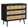 Chest of 3 drawers Oslo pakoworld  black-natural 90x39x79cm 086-000015