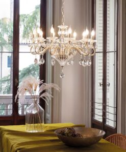IDEAL LUX Κρεμαστό Φωτιστικό NEGRESCO 8xE14 Χρυσού Χρώματος – 087764