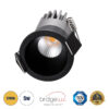 GloboStar® MICRO-S 60239 Χωνευτό LED Spot Downlight TrimLess Φ4cm 5W 625lm 38° AC 220-240V IP20 Φ4 x Υ5.9cm – Στρόγγυλο – Μαύρο – Θερμό Λευκό 2700K – Bridgelux COB – 5 Years Warranty
