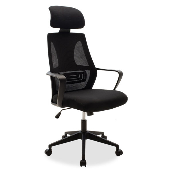 Manager office chair Dolphin pakoworld with fabric mesh in black colour 090-000004