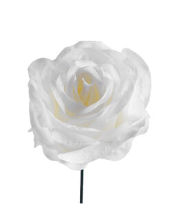 GloboStar® 09077 Τεχνητό Φυτό Διακοσμητικό Τριαντάφυλλο Λευκό M8cm x Υ20cm Π8cm