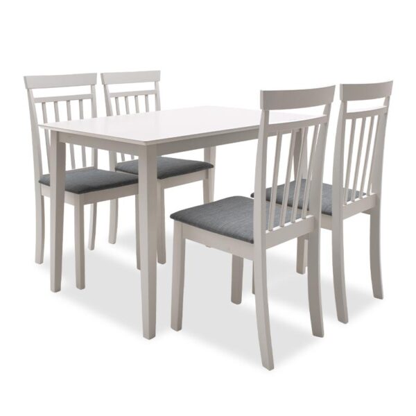 Dining Set 5pcs Diego pakoworld 112x72x74 grey color-dark grey seat 091-000001