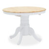 Dining table Lars pakoworld extendable wood-MDF white-natural D100(+38)x100x75cm 091-000004