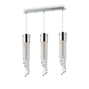 IDEAL LUX 3xGU10 ΚΡΕΜΑΣΤΟ ΦΩΤΙΣΤΙΚΟ ΡΑΓΑ ΜΕ ΚΡΥΣΤΑΛΛΑ GOCCE – 091143
