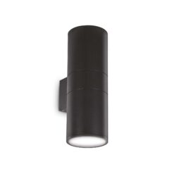 IDEAL LUX Επιτοίχιο Φωτιστικό GUN 2xE27 IP54 Μαύρου Χρώματος – 092317
