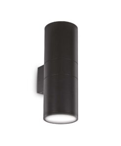 IDEAL LUX Επιτοίχιο Φωτιστικό GUN 2xE27 IP54 Μαύρου Χρώματος – 092317