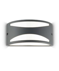 IDEAL LUX Επιτοίχιο Φωτιστικό REX-3 1xE27 IP44 Χρώματος Ανθρακί – 092447