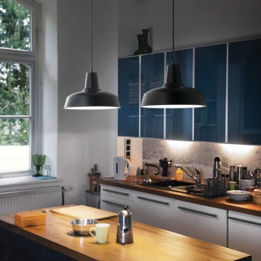 IDEAL LUX  Κρεμαστό Φωτιστικό MOBY 1xE27 Μαύρου Χρώματος – 093659