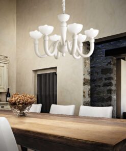IDEAL LUX Κρεμαστό Φωτιστικό BON BON 6xE14 Λευκού Χρώματος – 093994