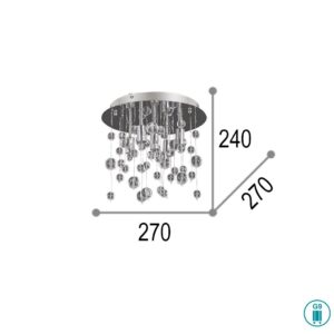 IDEAL LUX Φωτιστικό Οροφής NEVE 5xG9 Χρωμίου – 094687