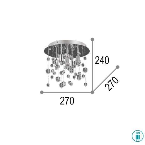 IDEAL LUX Φωτιστικό Οροφής NEVE 5xG9 Χρωμίου – 094687