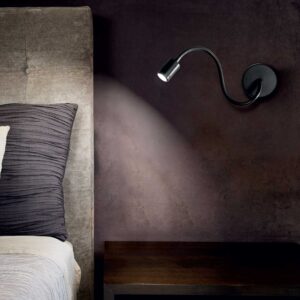 IDEAL LUX Επιτοίχιο Φωτιστικό Ανάγνωσης FOCUS-1 LED 4W 3000K Μαύρου Χρώματος – 097190