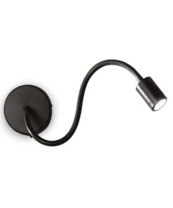 IDEAL LUX Επιτοίχιο Φωτιστικό Ανάγνωσης FOCUS-1 LED 4W 3000K Μαύρου Χρώματος – 097190