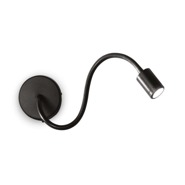 IDEAL LUX Επιτοίχιο Φωτιστικό Ανάγνωσης FOCUS-1 LED 4W 3000K Μαύρου Χρώματος – 097190