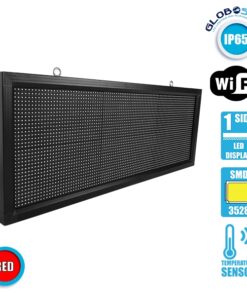 GloboStar® 90271 Κυλιόμενη Ψηφιακή Επιγραφή P10 LED SMD AC 220-240V με Wi-Fi – Αδιάβροχή IP54 – Μονής Όψης – Μ104 x Π9 x Υ40cm Κόκκινο