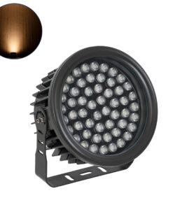 GloboStar® FLOOD-NEVA 90397 Προβολέας Wall Washer για Φωτισμό Κτιρίων LED 54W 4590lm 30° DC 24V Αδιάβροχο IP65 L24.5 x W24.5 x H14.7cm Αρχιτεκτονικό Πορτοκαλί 2200K – Μαύρο – 3 Years Warranty