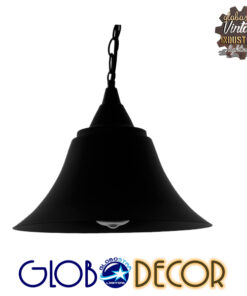 GloboStar® CLOCHER 01041 Vintage Industrial Κρεμαστό Φωτιστικό Οροφής Μονόφωτο 1 x E27 Μαύρο Μεταλλικό Καμπάνα Φ29 x Y34cm