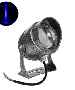 GloboStar® SPOT-XENIA 90634 Σποτ Φωτισμου Wall Washer LED 16W 1280lm 3° dc 24V Αδιάβροχο IP65 Φ9 x Υ12cm Μπλε – Σφυρήλατο Γκρι – 3 Years Warranty