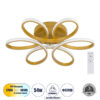 GloboStar® MARGARET 61403 Φωτιστικό Οροφής Design LED CCT 54W 6210lm 360° AC 220-240V – Εναλλαγή Φωτισμού μέσω Τηλεχειριστηρίου All In One Ψυχρό 6000k+Φυσικό 4500k+Θερμό 2700k Dimmable Φ57 x Υ12cm – Χρυσό Βούρτσας – 3 Years Warranty