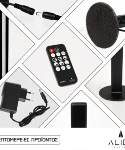 GloboStar® ALIEN-DIVA-BLACK-50-3 ALIEN Design DIVA Μοντέρνο Minimal Nordic Μεταλλικό Φωτιστικό Επιτραπέζιο – Πορτατίφ – Λαμπατέρ Μαύρο LED 8W 960lm με Ασύρματο Χειριστήριο RF & Dimmer IP20 Θερμό Λευκό 3000K Μ3 x Π1.6 x Υ50cm