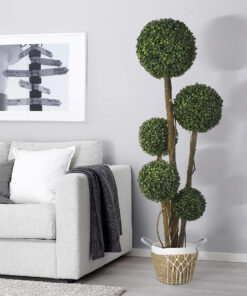 GloboStar® Artificial Garden SARDINIA 20335 ΣΕΤ 3 Διακοσμητικά Πλεκτά Καλάθια – Κασπώ Γλάστρες – Flower Pots Μπεζ με Μακραμέ A:Φ25cm x Υ20cm B:Φ30cm x Υ27cm C:Φ35cm x Υ30cm