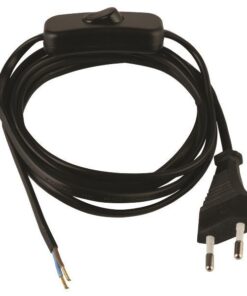 ΠΡΟΕΚΤΑΣΗ ΚΑΛΩΔΙΟΥ ΜΕ ΦΙΣ & ΕΝΔΙΑΜΕΣΟ ΔΙΑΚΟΠΤΗ 1,5mm ΜΑΥΡΟ EUROLAMP 147-13262