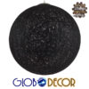 GloboStar® OCEANA 01364 Vintage Κρεμαστό Φωτιστικό Οροφής Μονόφωτο 1 x E27 Μαύρο Ξύλινο Ψάθινο Rattan Φ60 x Υ60cm