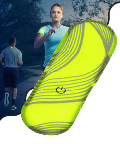 GloboStar® 79073 Μαγνητικό Clip Ασφαλείας Φωσφοριζέ Αντανακλαστικό για Ποδηλάτες & Runners με Φωτεινή Σήμανση LED & Μπαταρία CR2032 – Αδιάβροχο IP65 Λαχανί Φωσφοριζέ