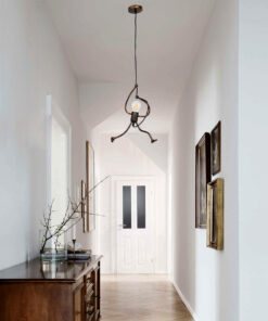 GloboStar® FIGURE 10001653 Μοντέρνο Κρεμαστό Παιδικό Φωτιστικό Οροφής Μονόφωτο 1 x E27 Μπρούτζινο Μεταλλικό Φιγούρα Φ20 x Υ40cm