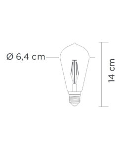 Έξυπνη λάμπα LED filament μελί ST64 E27 7,5W ρυθμιζόμενο λευκό2200-5500K Lutec Connect – 1-T8711101312