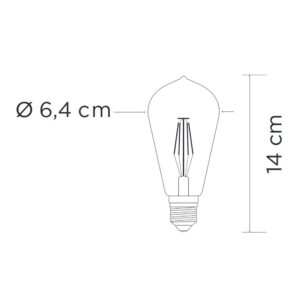 Έξυπνη λάμπα LED filament μελί ST64 E27 7,5W ρυθμιζόμενο λευκό2200-5500K Lutec Connect – 1-T8711101312