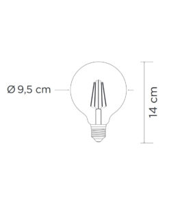 Έξυπνη λάμπα LED filament μελί G95 E27 7,5W ρυθμιζόμενο λευκό 2200-5500K Lutec Connect – 1-T8711201312