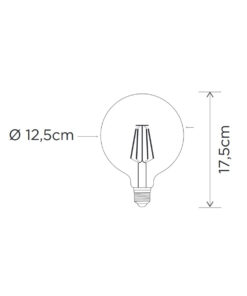 Έξυπνη λάμπα LED filament μελί G125 E27 7,5W ρυθμιζόμενο λευκό 2200-5500K Lutec Connect – 1-T8711301312