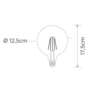 Έξυπνη λάμπα LED filament μελί G125 E27 7,5W ρυθμιζόμενο λευκό 2200-5500K Lutec Connect – 1-T8711301312