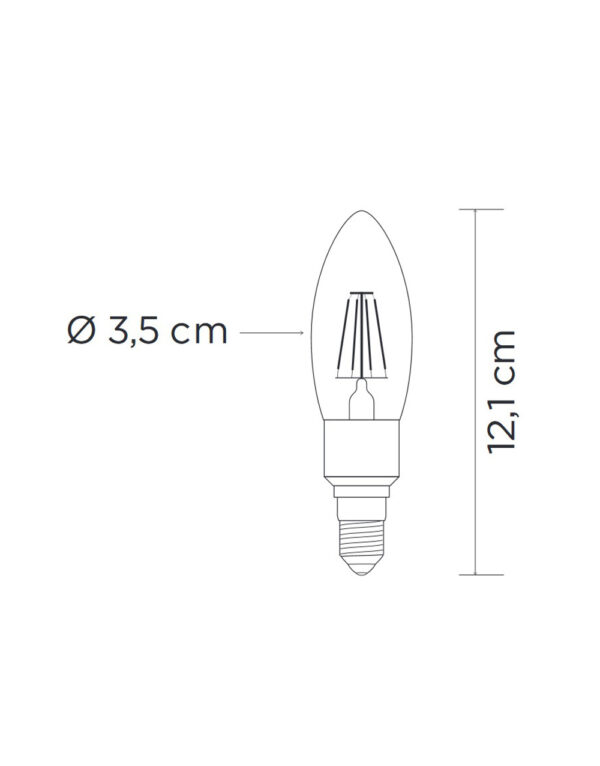 Έξυπνη λάμπα LED filament μελί C35 E14 4,2W ρυθμιζόμενο λευκό 2200-5500K Lutec Connect – 1-T8712501312