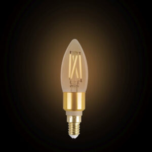 Έξυπνη λάμπα LED filament μελί C35 E14 4,2W ρυθμιζόμενο λευκό 2200-5500K Lutec Connect – 1-T8712501312