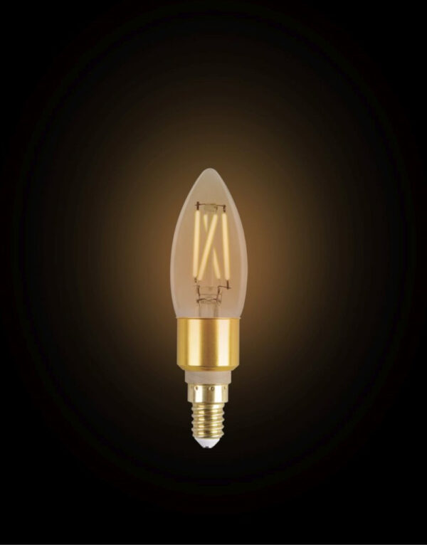 Έξυπνη λάμπα LED filament μελί C35 E14 4,2W ρυθμιζόμενο λευκό 2200-5500K Lutec Connect – 1-T8712501312